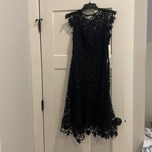 Navy lace cocktail dress